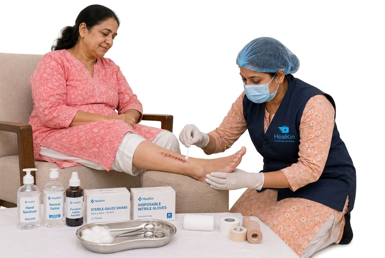 Dressing & wound care at home in Mumbai — Healkin nurses